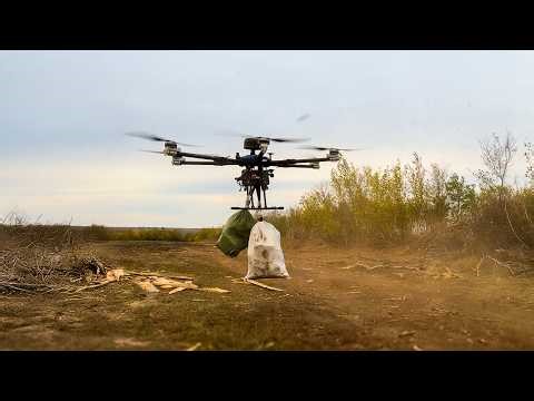 Unique food aid operation by drone at the front