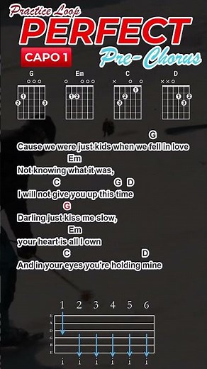 Perfect ❤️ Pre-Chorus 1 (ONLY 4 Chords!) 🎸 Easy Guitar Loop (Step 2 of 4)