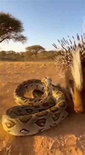 Porcupine vs Snake 1 Epic Battle! 🦔🐍 Nature's Defense #Wildlife #AnimalFight