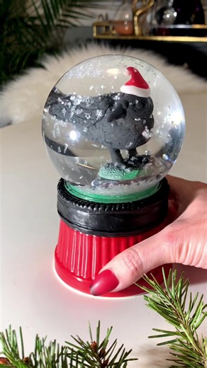 Winter Solstice Crow Craft: DIY Snow Globe with Polymer Clay