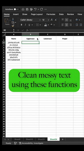 Clean messy text using these functions! #excel #exceltips #exceltricks #excel_learning