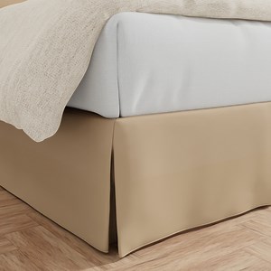 BedMaker's Wrap-Around Hassle Free, Never Lift Your Mattress Tailored Bed Skirt, 14" Drop Length, Queen, Mocha