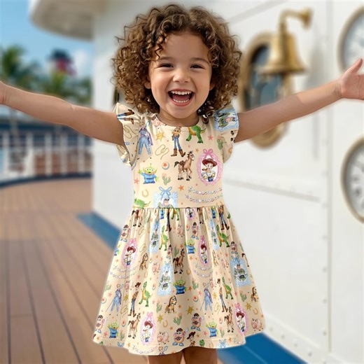 Disney Toy Story Ruffle Dress, Woody Buzz Lightyear Jessie Ruffle Dress, Toy Story Dress Outfit, Disney Cruise Line Summer Vacation Apparel - Etsy