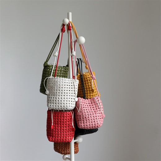 Handmade Woven Leather Mini Bucket Bag, Small Crossbody Shoulder Bag for Women, Artisan Leather Purse, Minimalist Woven Handbag - Etsy