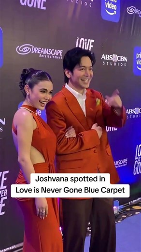 Ivana Alawi with Joshua Garcia at Love is Never Gone Blue Carpet Premiere