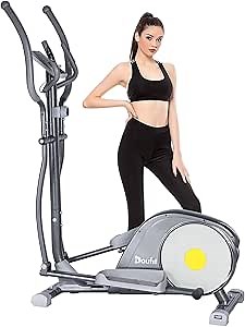 Elliptical Machine for Home Use, EM-04 Indoor Elliptical Training Machine with Adjustable Magnetic Resistance and Stride, Heavy Duty Elliptical Exercise Cross Trainer with Monitor