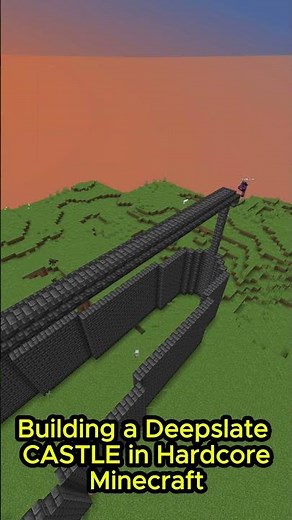 Building a deepslate CASTLE in minecraft hardcore