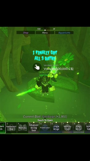 Finally!!! Got all Three Oaths(Verdant Oath)🎣🌿 | Fisch | #fisch #roblox #fishing
