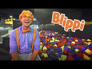 Blippi Visits An Indoor Trampoline Park For Kids | Learning For Kids With Blippi Videos