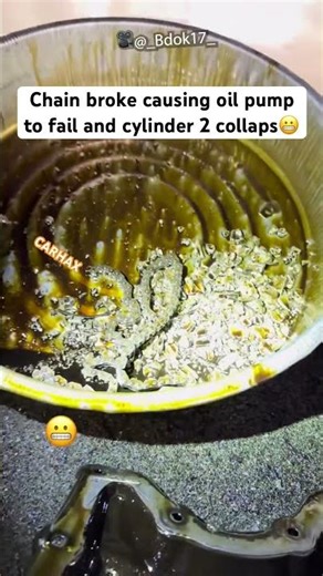 This is why you never ignore timing chain noise😬#shorts #fyp #mechanic #engine #oil #enginefailure