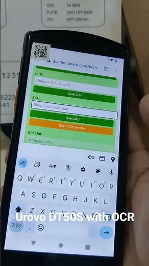 Sử dụng máy kiểm kho mã vạch để đọc OCR