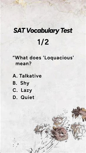 SAT Vocabulary Quiz Challenge | Can You Answer in 3 Seconds? #satprep #satvocabulary #shorts