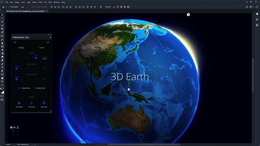 PS汉化插件 3D Map Generator 全套3D立体地图扩展面板支持Win/Mac