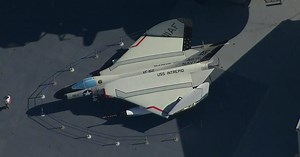 Newly restored Douglas F4D Skyray unveiled at Intrepid Sea, Air & Space Museum