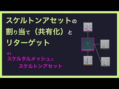 【スケルトンアセットの割り当て（共有化）とリターゲット】#1 スケルタルメッシュとスケルトンアセット【UE4チュートリアル】