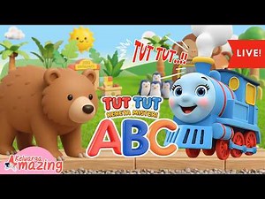 🔴 LIVE Tut Tut Kereta Api 🚂 Belajar Huruf A B C & Hewan Lucu | Edukasi Anak PAUD TK Interaktif