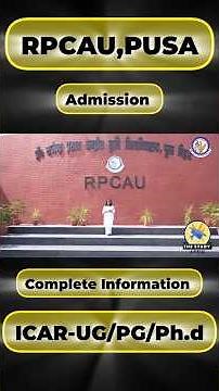 ICAR Counselling🚨RPCAU Pusa, Complete Information ℹ️ ICAR-UG/PG/Ph.d✅ Admission open #icar #rpcau