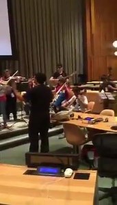 1K views · 46 reactions | Recycled Orchestra of Cateura rehearsing before performance at United Nations on September 8th, 2016 | Landfill Harmonic | Facebook