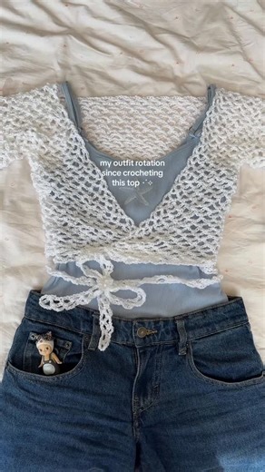 Mahum on Instagram: "it makes any outfit look cuter!! which one’s your favourite?🫶🏼 my tutorial shows you how to make this crochet mesh top in any size and follows an easy repetitive pattern, go make yours!! 🏷️ #crochettop #crochetinspo #crocheting #crochetideas #crochet"
