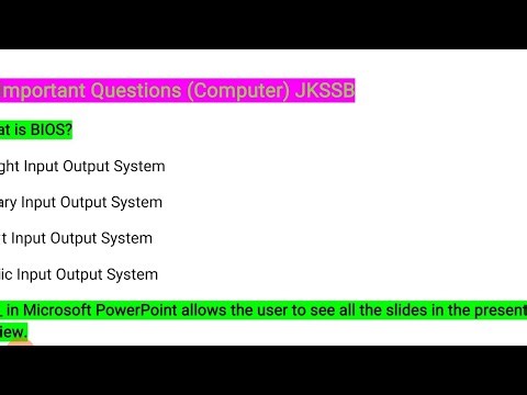 Jkssb Computer Questions| JKSSB PYQS | JKSSB FAA computer | Junior Assistant computer | JKPSI | PAA