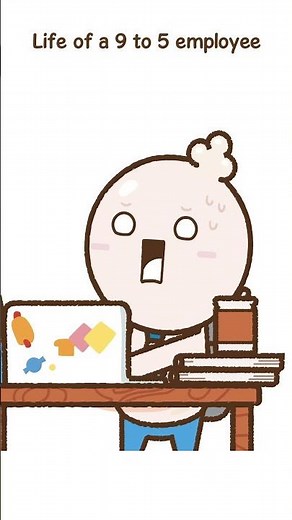 Life of a 9 to 5 employee #cartoonforkids #funnycartoonforkids #shorts