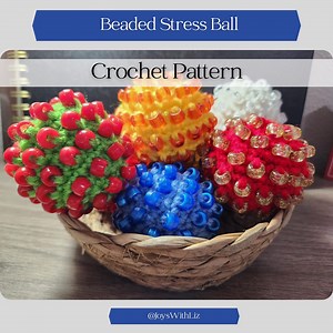 Beaded Stress Ball Crochet Pattern, No-sew Crochet, Crochet Fidget Toy Pattern, Quick Crochet, Stress Ball Crochet, Market Prep Crochet - Etsy