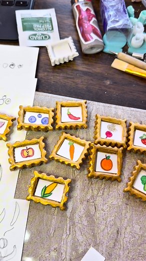 12 reactions · 4 comments | Two gifts in one?! Say less. I make magentic frames with interchangeable art. This art was for a farmers market party ‍復凌﫜 I love to make visions come to life! & this was exactly my vision. I used the technique I learned from @dearelaineco of gouache and then colored pencils for details!! #smallbusiness #handmade #farmersmarket #creatorsearchinsights #diyclaygift | Sabrina McNulty | Facebook