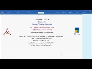 Tally Add On : Voucher Approval in Tally Prime Software.