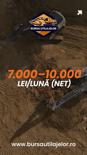 Cât câștigă un operator de excavator 20–25 t? ~7.000–10.000 lei/lună (net), în funcție de județ, program și tipul lucrării. Estimare pentru 2026. Diferența o fac experiența, turele (zi/noapte), diurna și complexitatea șantierului. Verifică mereu și orele lucrate, nu doar suma din anunț. Vrei să găsești un excavator 20–25 t? Intră pe https://bursautilajelor.ro #excavator #salarii #constructii #santier #BursaUtilajelor #Romania | Bursa Utilajelor