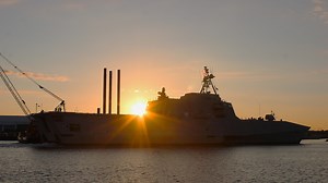End of an era: The last Littoral Combat Ship built in Mobile has left for open waters