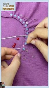 Tips for fixing a loose t-shirt neck with beads #tips #tipsandtricks #sewing #sewinghacks #tipsandtrick | Sewing Tips
