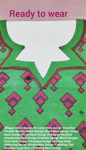 "Elegant V Curve Neck Design" with Creative Threads By Diya-video No 63