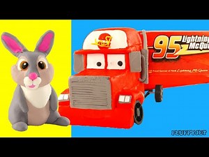 Giant Candy Accident Cars Lightning McQueen Mack Truck Play Doh Stop Motion video Nursery Rhyme Song - Videos For Kids