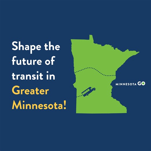 6.4K views | We want to hear from you! We're working on a transit plan for Greater Minnesota and are requesting input to better understand public transit needs. Your input will help shape recommendations and policies to better serve your community. Take the survey: https://bit.ly/4aD1nxz | Minnesota Department of Transportation | Facebook