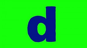 D letter color small forming cartoon animation. Compatibile part of alphabet serie. Hand drawn bold educational style for children. Good for education movies, presentation, learning alphabet.