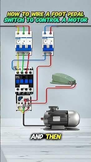 How to Wire a Foot Pedal Switch to Control a Motor⚡️💡 #motorcontrol #electrician #electricalwork
