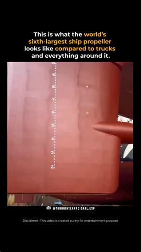 This is what the world’s sixth-largest ship propeller looks like when placed next to trucks and everyday objects. The scale is absolutely unreal. Each blade is massive, engineered to move some of the largest ships ever built across oceans. Moments like this really show how small everyday vehicles look compared to industrial engineering. Big machines. Bigger engineering. Follow for more insane size comparisons and real-world scale visuals. #trending #science #physics #monday #facts | YouCurious?