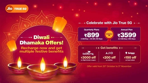 Jio's Diwali offers on recharge of Rs 899 and Rs 3,599 are here: Here's what all you can get