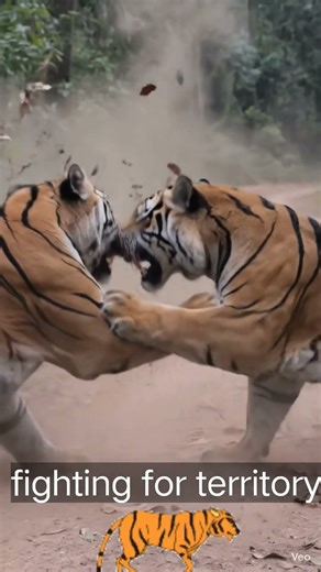 Two Tigers Fighting for Territory in the Wild Jungle | Realistic Wildlife Action Video#tigerspotted