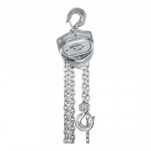 OZ Lifting Products 1 Ton Stainless Steel Manual Chain Hoist with 15' Lift OZSS010-15CH