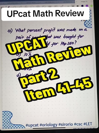 UPcat Math Review: Item 41-45 | Algebra, Geometry, Math Tricks