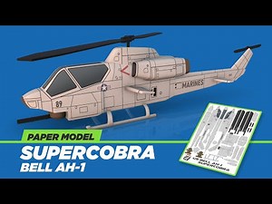 Paper Craft | How to make US Super Cobra Helicopter paper model | Attack Helicopter | Bell AH-1
