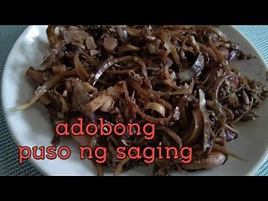paano magluto ng adobong puso ng saging/tipid ulam recipe/rr kusina