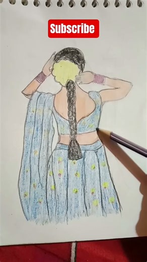 how to draw beautiful women back side drawing lehanga drawing ❤️❤️❤️❤️