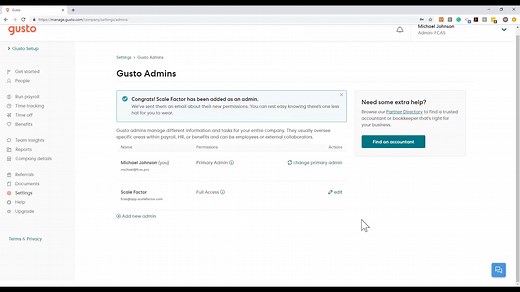 How to Add Your Accountant in Gusto