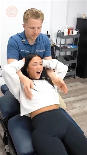 Her first time chiropractic adjustment!