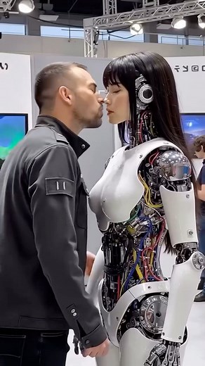 He kiss robot 🙆‍♂️🫣🫣😳 #robot #viralreelsシ #fypシ #funny #trendingvideo #videoviralシ #viralreelschallenge #kisses | Egbeonu1comedy