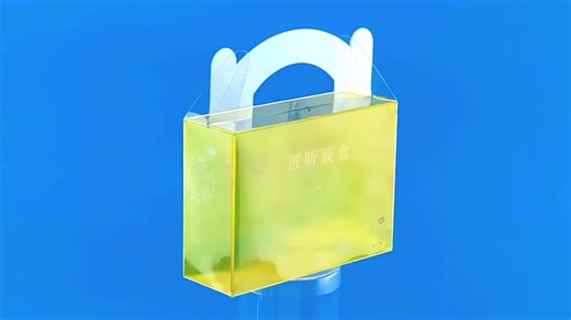 Lightweight Plastic Box Clear Folding Candy Cookie Packaging Box Reusable Clear Gift Box with Handle