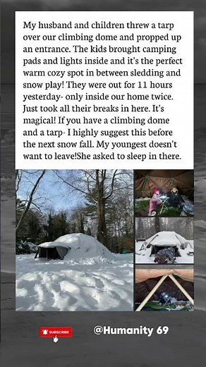 Snow Dome Adventure ❄️ Kids Turn Climbing Dome Into a Cozy Winter Shelter | Amazing Family Snow Idea