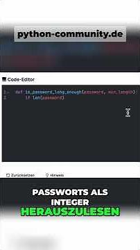 Python Challenge: Passwortlänge prüfen - Einfache Lösung #shorts